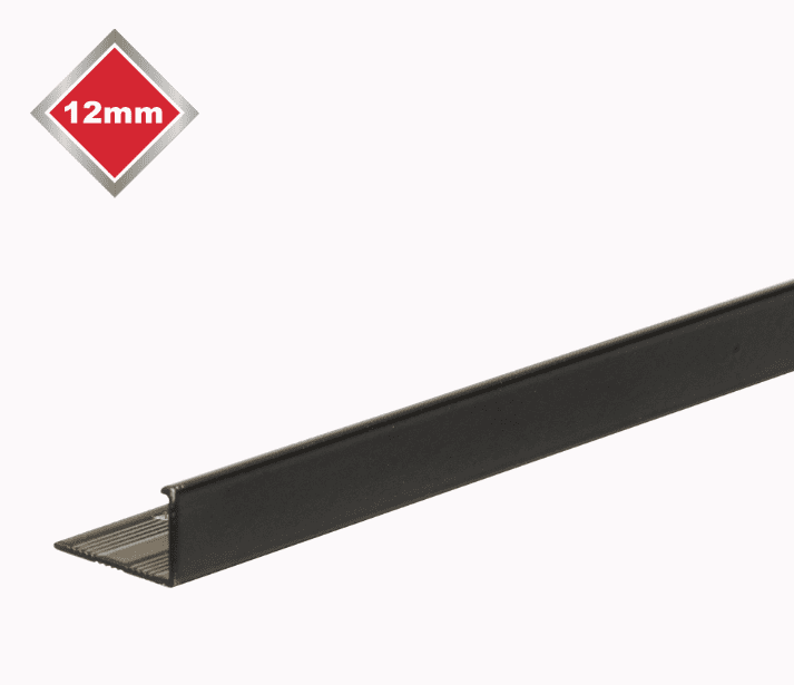 Tile Rite Smooth L Metal Tile Edge - 12mm Black