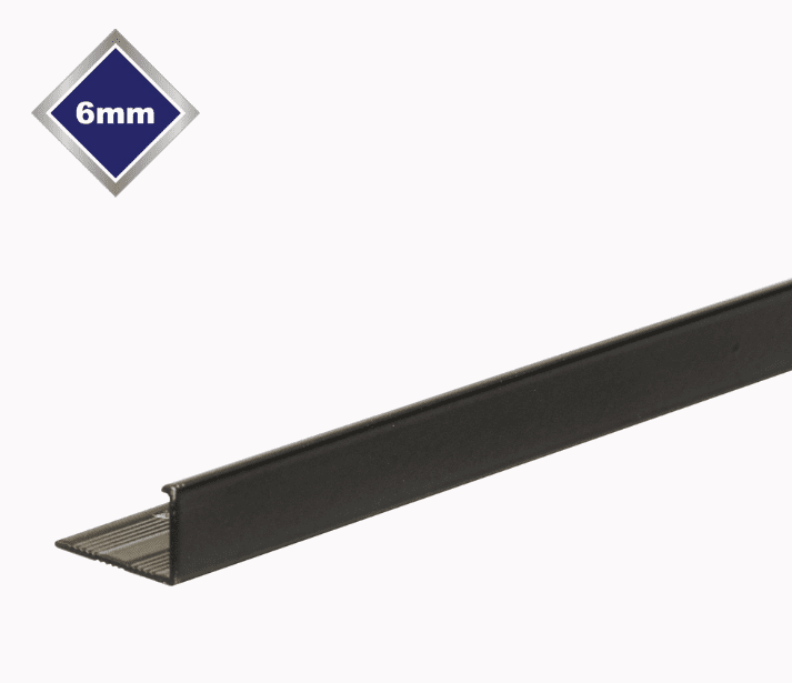 Tile Rite Smooth L Metal Tile Edge - 6mm Black