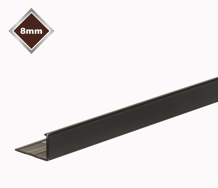 Tile Rite Smooth L Metal Tile Edge - 8mm Black