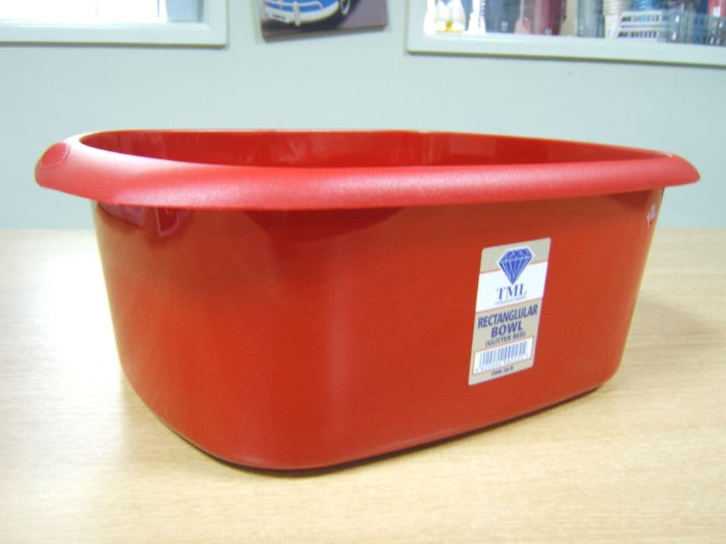 TML Rectangular Bowl - 11L Glitter Red