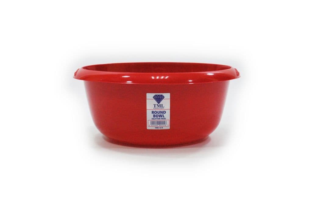 TML Round Bowl - 6L Red Glitter