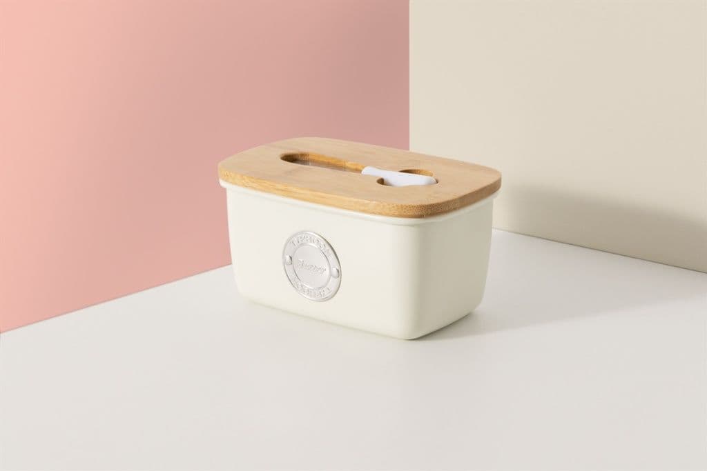 Typhoon Butter Storage & Spatula Set - Cream