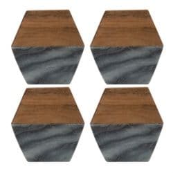 Typhoon Marble /Acacia Coasters - Set 4