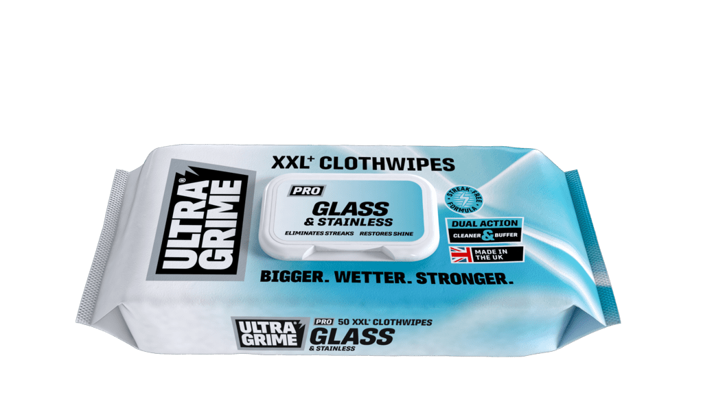 Ultragrime Glass & Stainless XXL+ Clothwipes - Pack 50