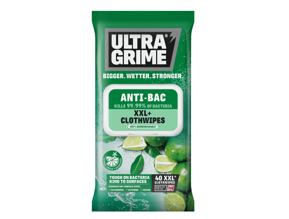 Ultragrime Life Anti-Bac Cloth Wipes - XXL 40 Pack