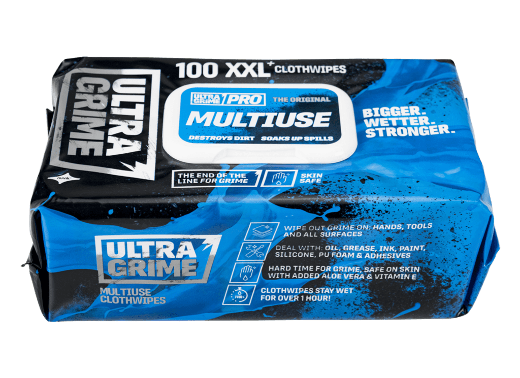 Ultragrime Pro Multi-Use Cloth Wipes - XXL 100 Pack