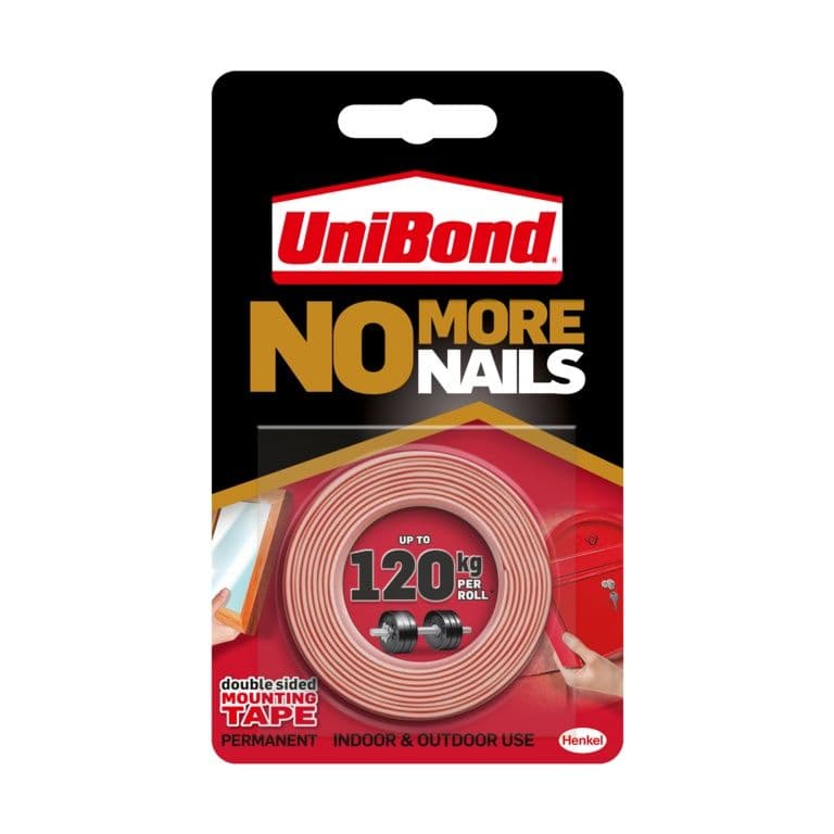 UniBond No More Nails On A Roll Double Sided - Permanent Ultra Strong 19mm x 1.5m