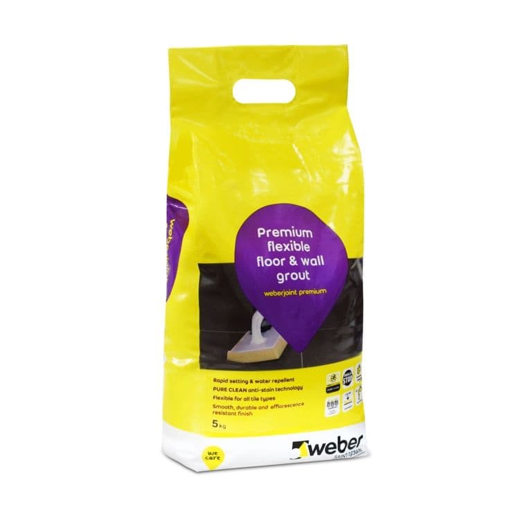 Weber Weberjoint Premium Flexible Floor & Wall Grout 5kg - Grey