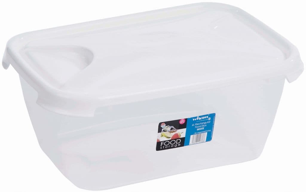 Wham Rectangular Food Storage - 6L Clear With White Lid