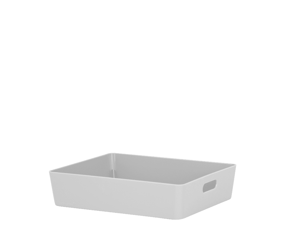 Wham Studio Rectangular Basket 25 x 20 x 6cm - Cool Grey