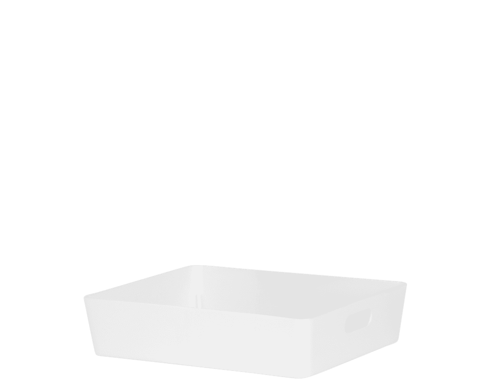 Wham Studio Rectangular Basket 25 x 20 x 6cm - Ice White
