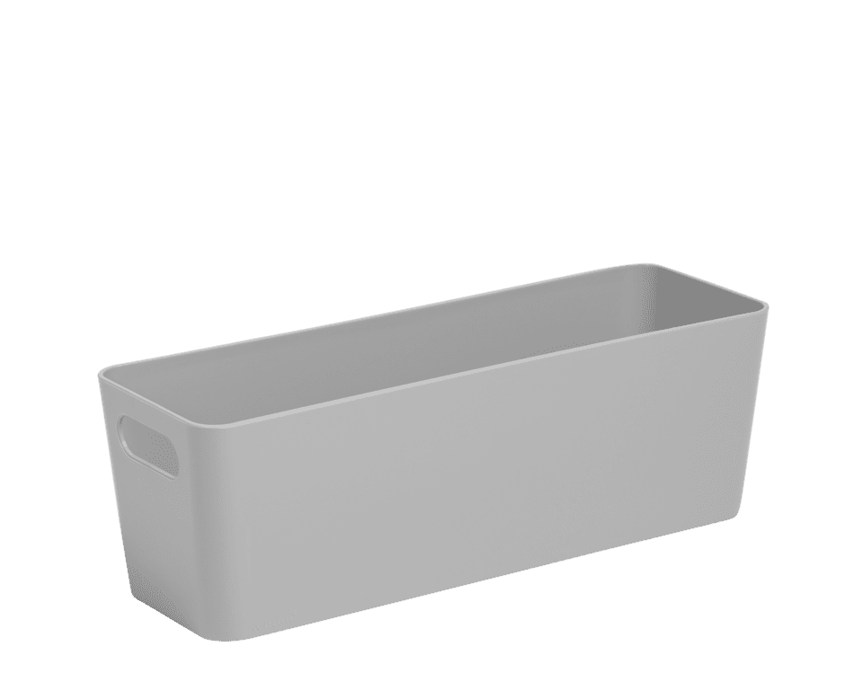 Wham Studio Rectangular Basket 30 x 10 x 10cm - Cool Grey