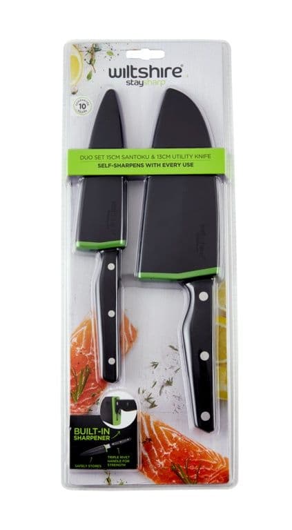 Wiltshire Staysharp Triple Rivet Duo Set Santoku & Utility Knife - 2 Piece