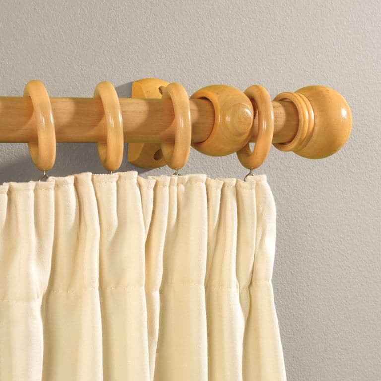 Woodside Beech Effect Wooden Curtain Pole - 150cm, 28mm diameter