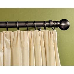 Woodside Black Metal Extending Curtain Pole - 180cm-300cm, 16-19mm diameter