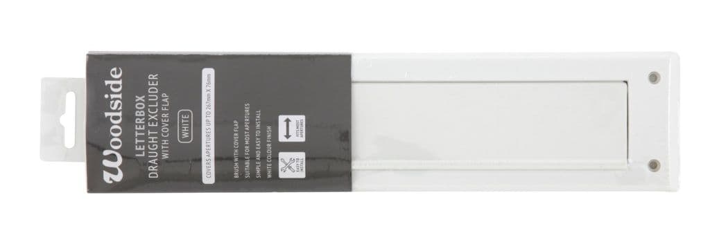 Woodside Letterbox Draught Excluder With Cover - White