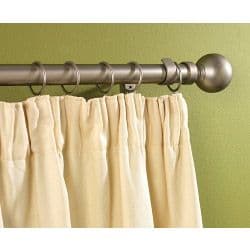 Woodside Silver Metal Extending Curtain Pole - 180cm-300cm, 16-19mm diameter
