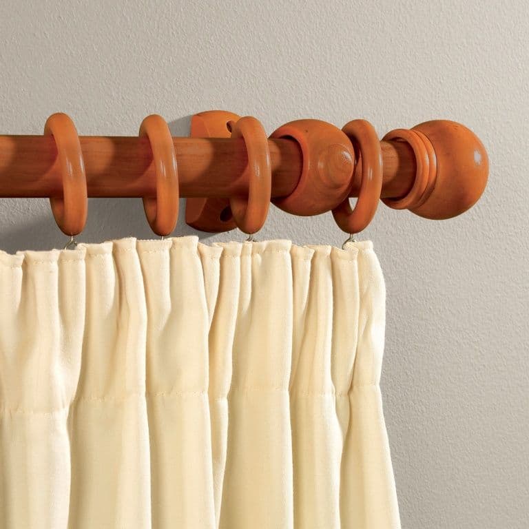 Woodside Walnut Effect Wooden Curtain Pole - 150cm, 28mm diameter