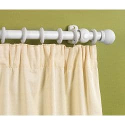 Woodside White Finish Wooden Curtain Pole - 150cm, 28mm diameter