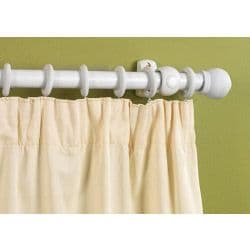 Woodside White Finish Wooden Curtain Pole - 240cm, 28mm diameter
