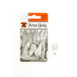 X Hard Wall Picture Hooks - White (Blister Pack) - Medium