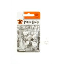 X Hard Wall Picture Hooks - White (Blister Pack) - Small