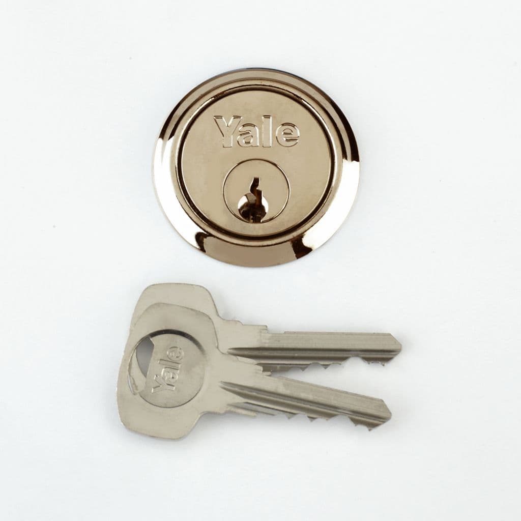 Yale Replacement Rim Cylinder - 4 Key - Brass Finish