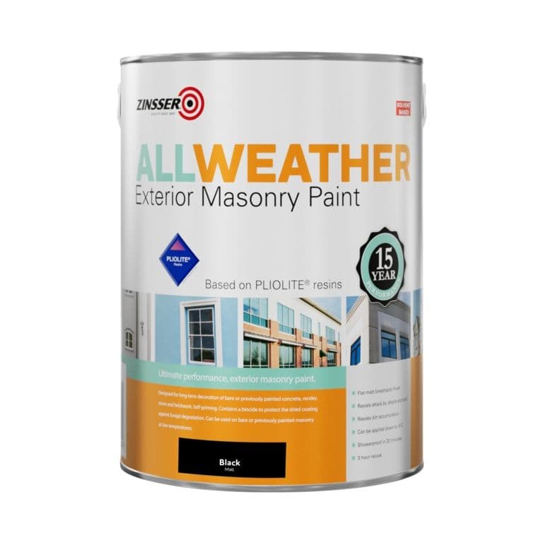 Zinsser All Weather Masonry Paint Black - 5L