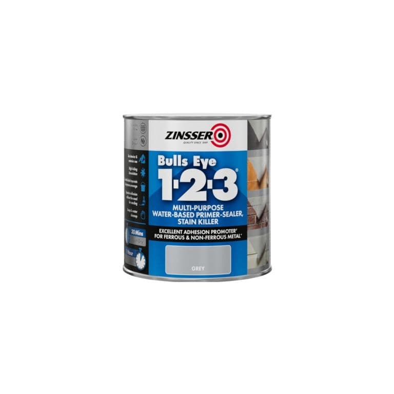 Zinsser Bullseye 1-2-3 Grey Water Based Primer - 1L