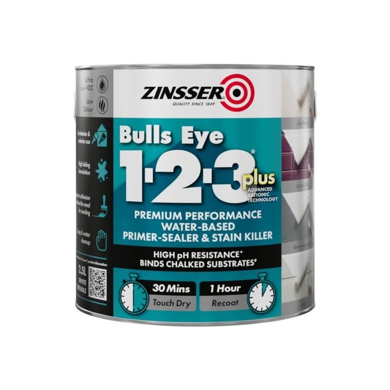 Zinsser Bullseye 1-2-3 Plus Water Based Primer - 2.5L
