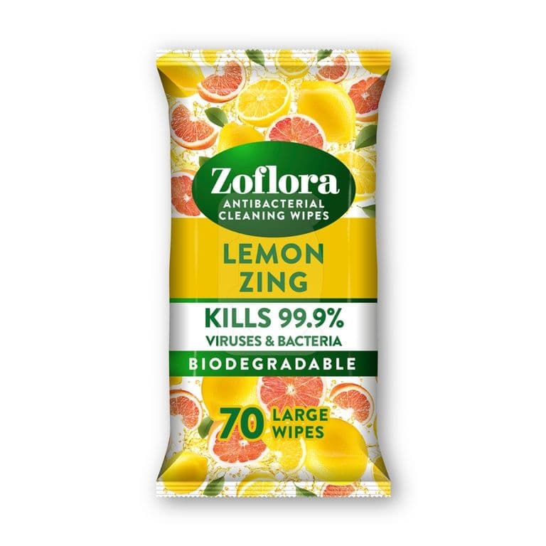 Zoflora Lemon Zing Large Wipes - 70pk