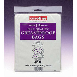 Caroline Greaseproof Bags (15) - 7" x 9" (18cm x 23cm)