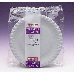Caroline White Paper Plates (20) - 7" (18cm)