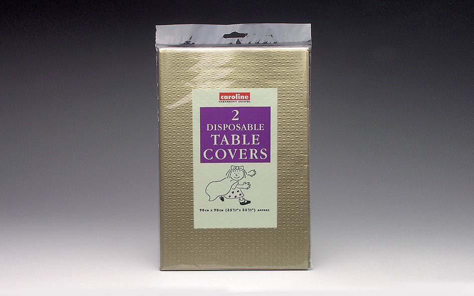 Caroline Square Paper Table Covers - 90cm Gold, 2 Pack