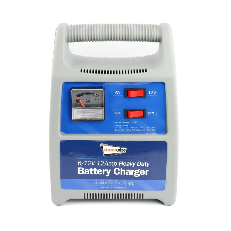 Streetwize Battery Charger - Plastic Case - 6/12V 12 Amp