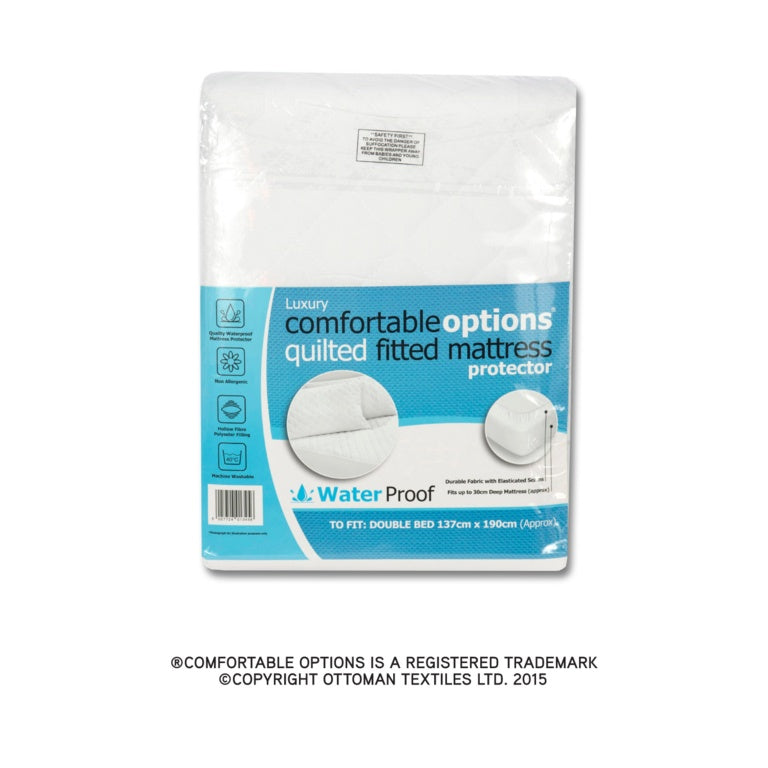 Comfortable Options Waterproof Mattress Protector - Double