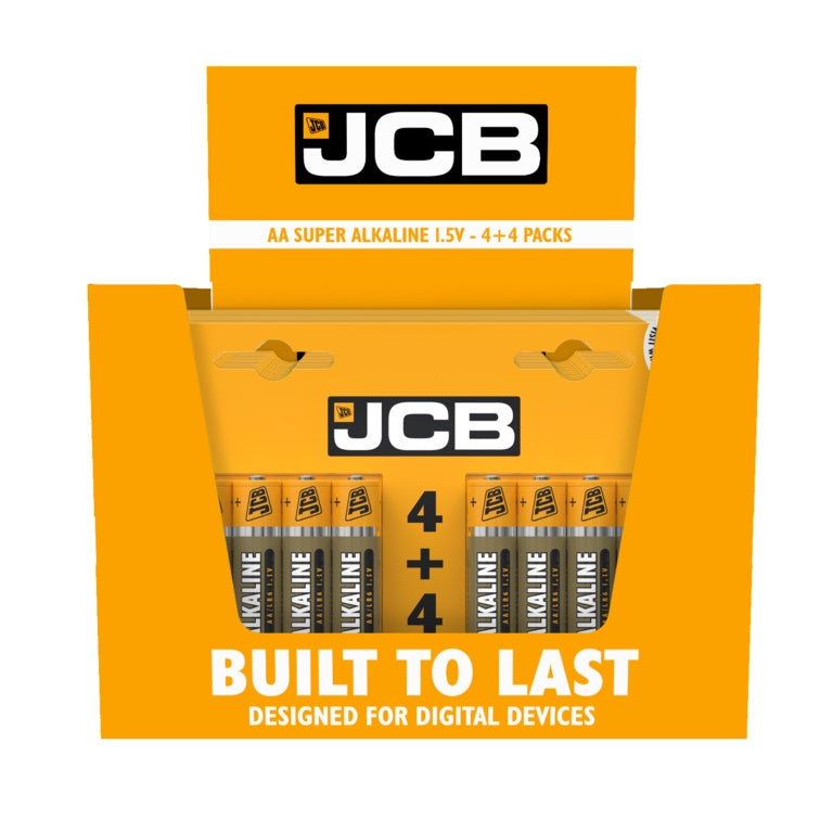 JCB Super Alkaline Batteries 4 Plus 4 - AA