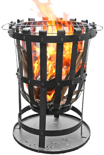 Gardeco GARDEN FIRE BASKET BRAZIER 40 CM DIA C/W BBQ GRILL - 43cm
