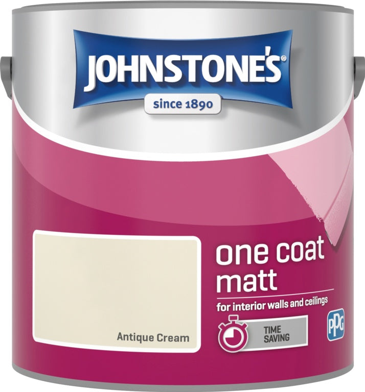 Johnstone's One Coat Matt 2.5L - Antique Cream