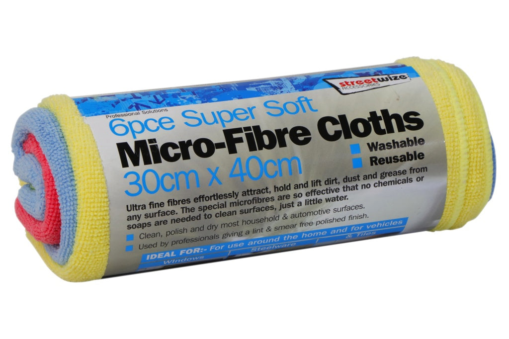 Streetwize Microfibre Towels - 6 Pack