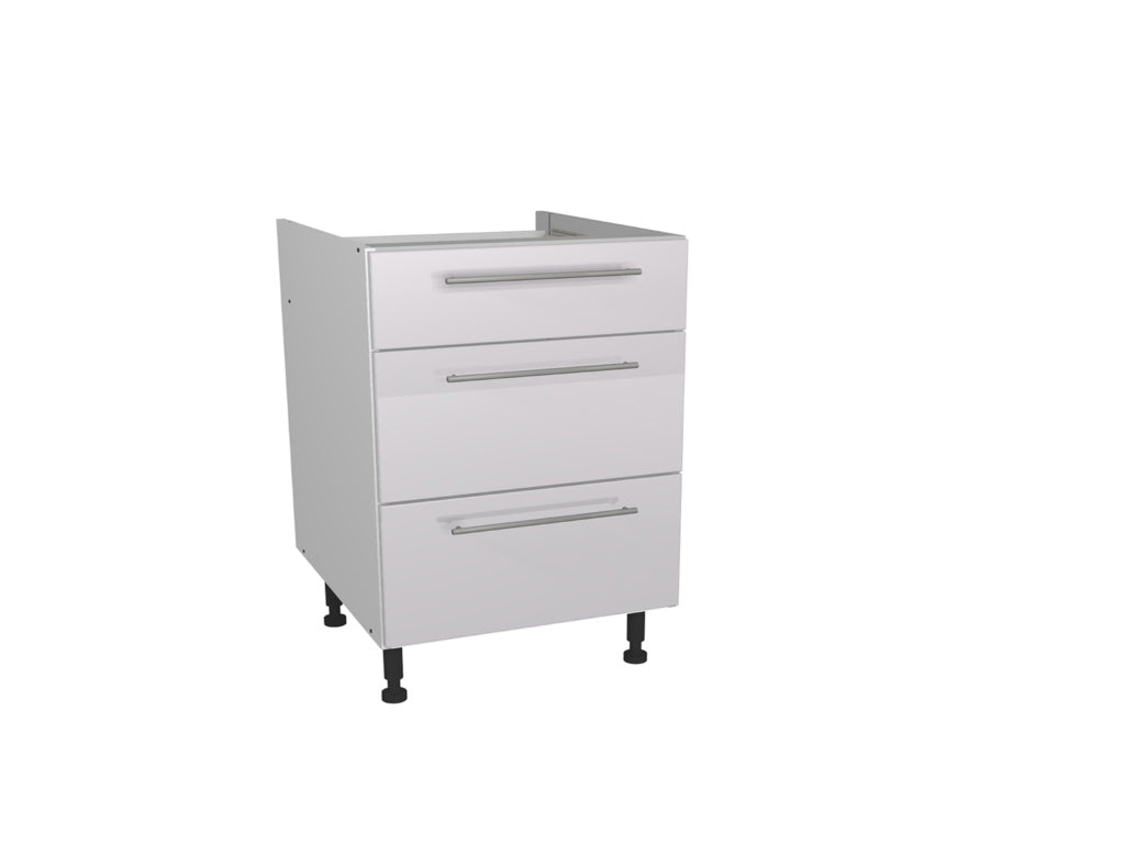 Gower Rapide+ Paris White 3 Drawer Unit - 600mm