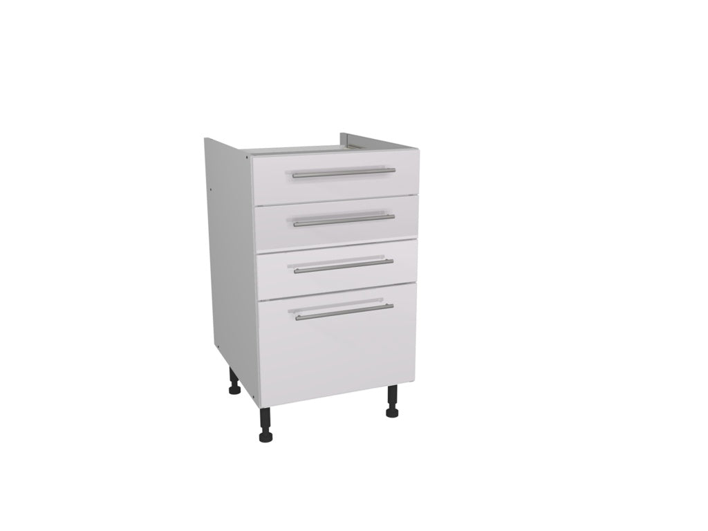 Gower Rapide+ Paris White 4 Drawer Unit - 500mm