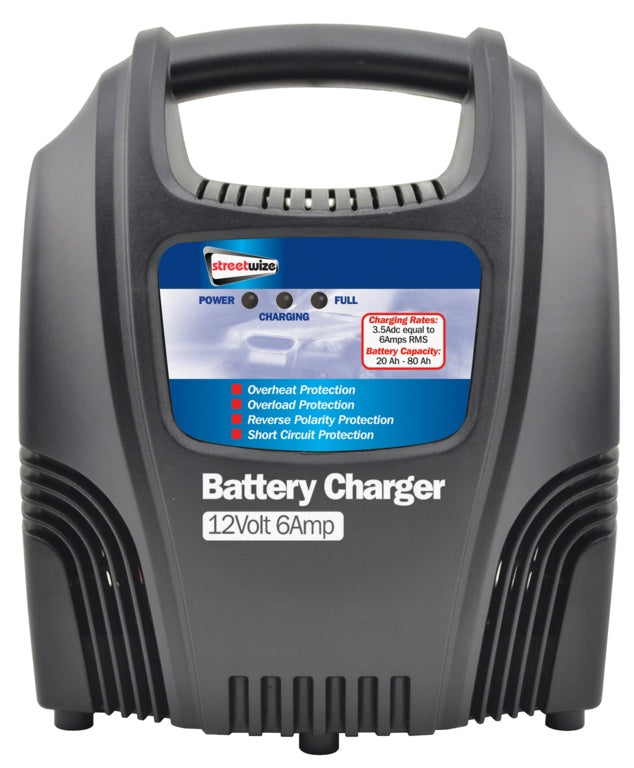 Streetwize Compact Battery Charger 6amp - 12v