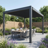 Aluminium Louvred Pergola 4m x 3m — Adjustable Roof, Matt Charcoal