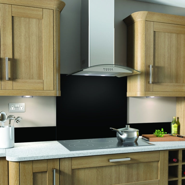 SP Glass Upstand 140 x 1000mm - Black