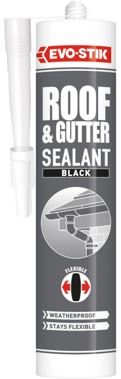 Evo-Stik Weatherproof Roof & Gutter Sealant - Black - C20
