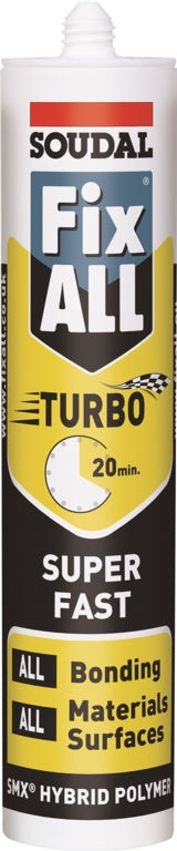 Soudal Fix All Turbo Adhesive White - 290ml
