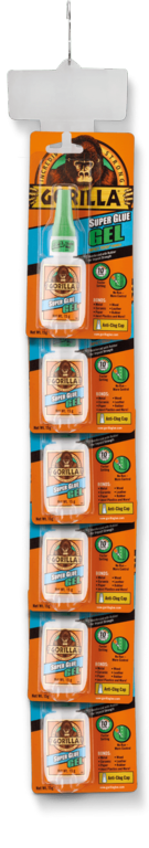 Gorilla Super Glue Gel 15g Gel - 6 Piece Clip Strip