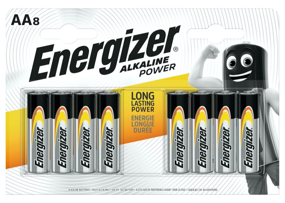 Energizer Alkaline Power Batteries - AA Pack 8