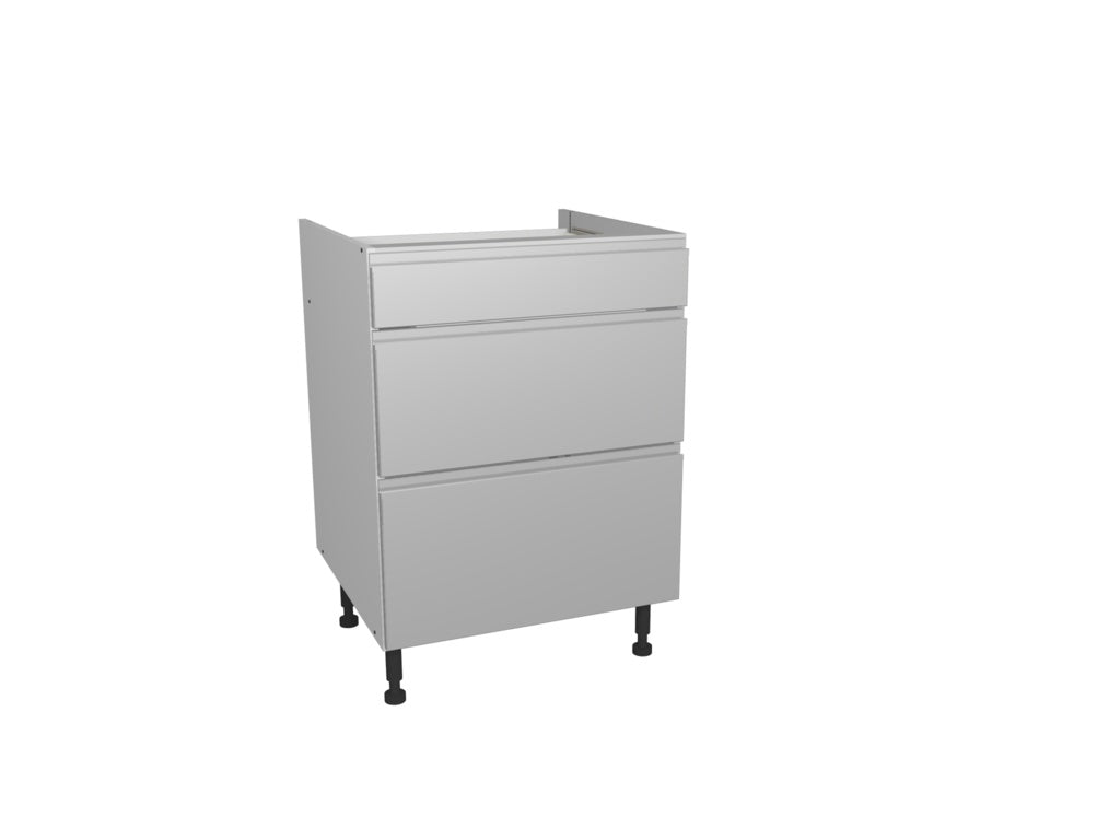 Gower Rapide+ Capri Grey 3 Drawer Unit - 600mm